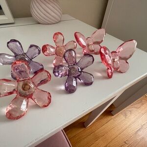 Pottery Barn Kids Pink and Purple drawer knobs